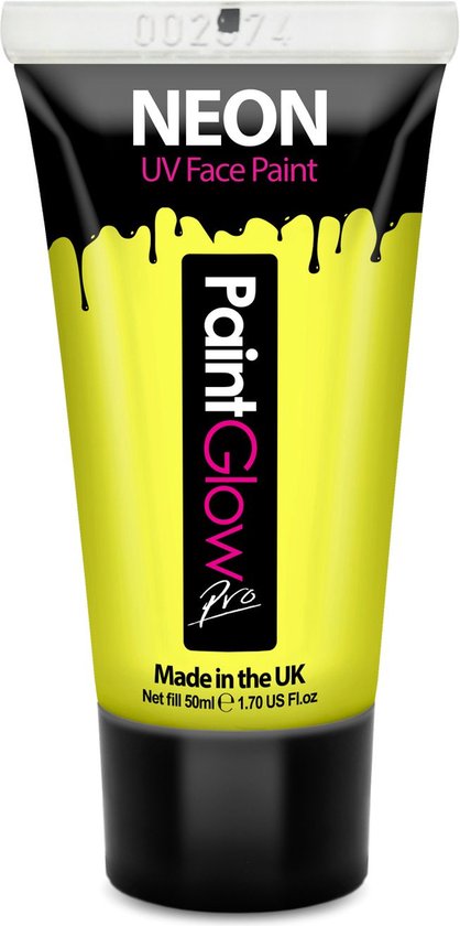 PaintGlow - UV Face & Body paint - Blacklight verf - Festival make up - 50 ml - Geel