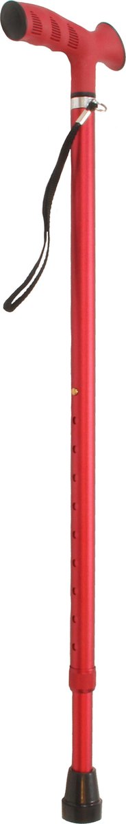 Premis wandelstok TPR voorgevormde handgreep in hoogte verstelbaar 72-95cm - Rood
