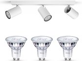 Philips myLiving Kosipo Opbouwspot - Wit - 3 Lichtpunten - Spotjes Opbouw - Incl. Philips LED Scene Switch Gu10 50W