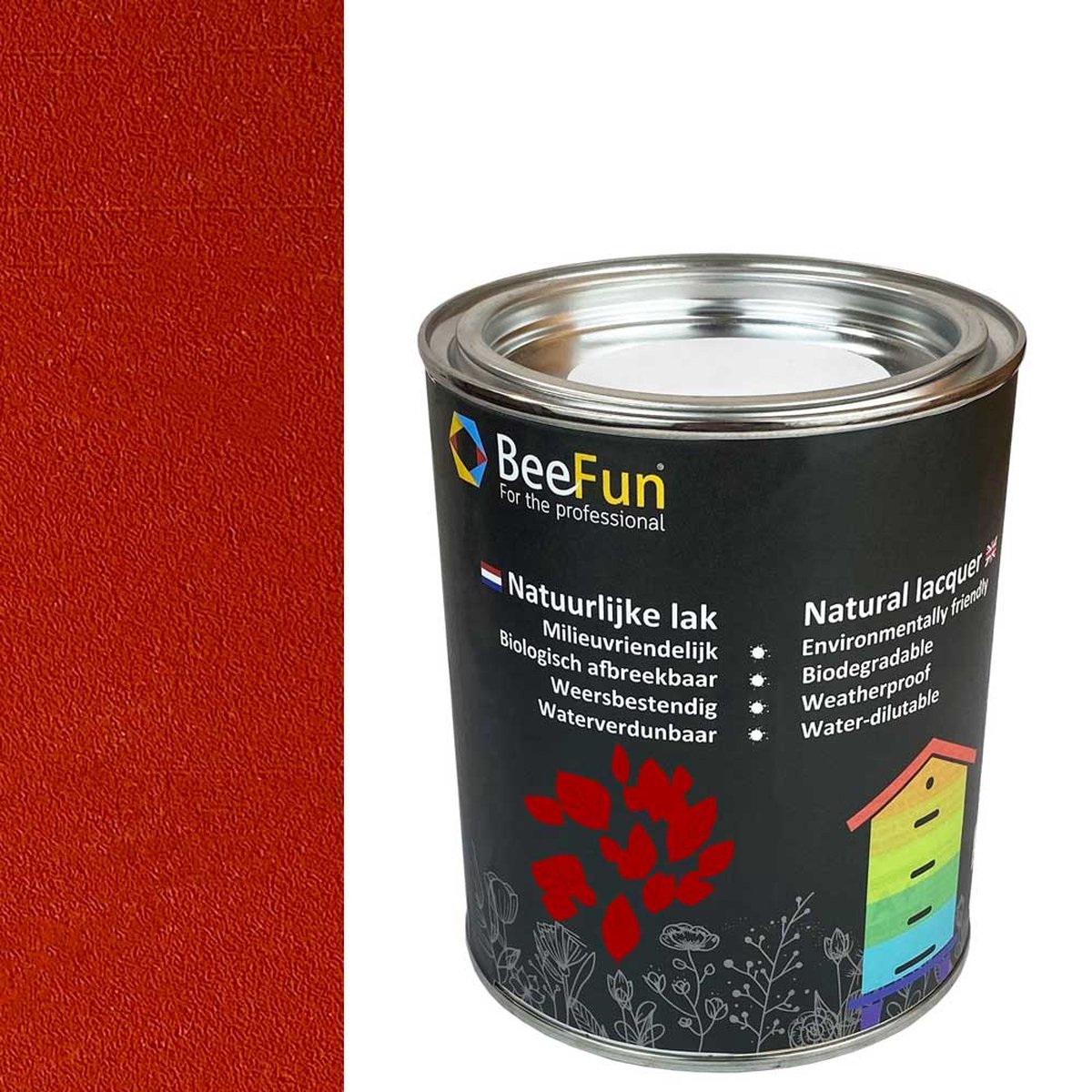 Natuurlijke houtverf rood - 750 ml