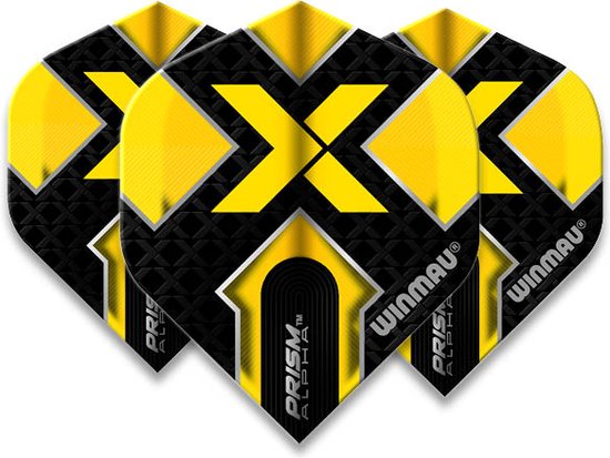 Winmau Prism Alpha Black & Yellow - Dart Flights van Winmau — afbeelding 2