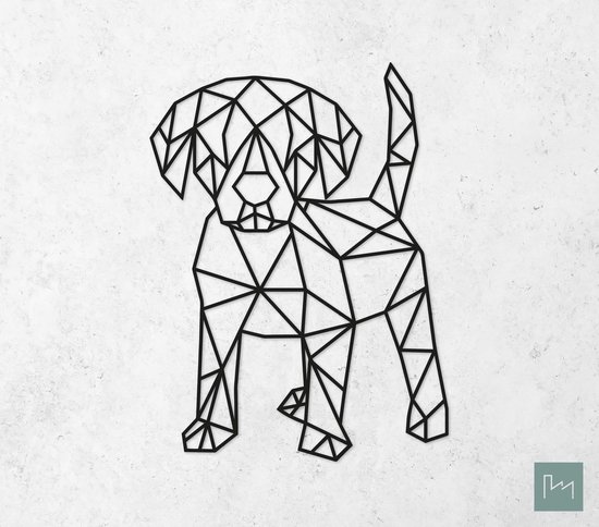 Laserfabrique Wanddecoratie - Geometrische Hond Puppy - Medium - Zwart -  Geometrische... | bol.com