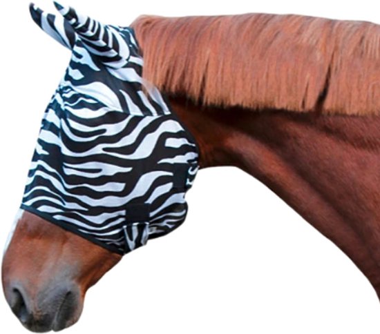 Foto: Excellent vliegenmasker zebra full polyester klittenband 20 5 x 13 5 x 8 cm