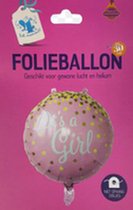 Ballon Naissance - C'EST UNE FILLE - Rose / Goud - Bébé Shower - Ballon Aluminium - 1 Pièce - Yeux Suspendus