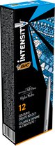 BIC Intensity Medium Viltstiften met Duurzame Nylon en Inkt op Waterbasis - Hemelsblauw - Doos van 12 Stuks - Punt van 0.8 mm