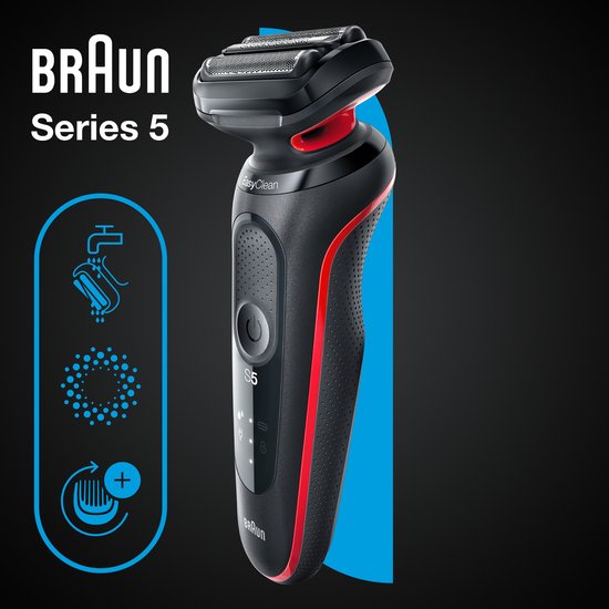 Braun Series 5 51-R1000s - Elektrisch Scheerapparaat Mannen - Rood