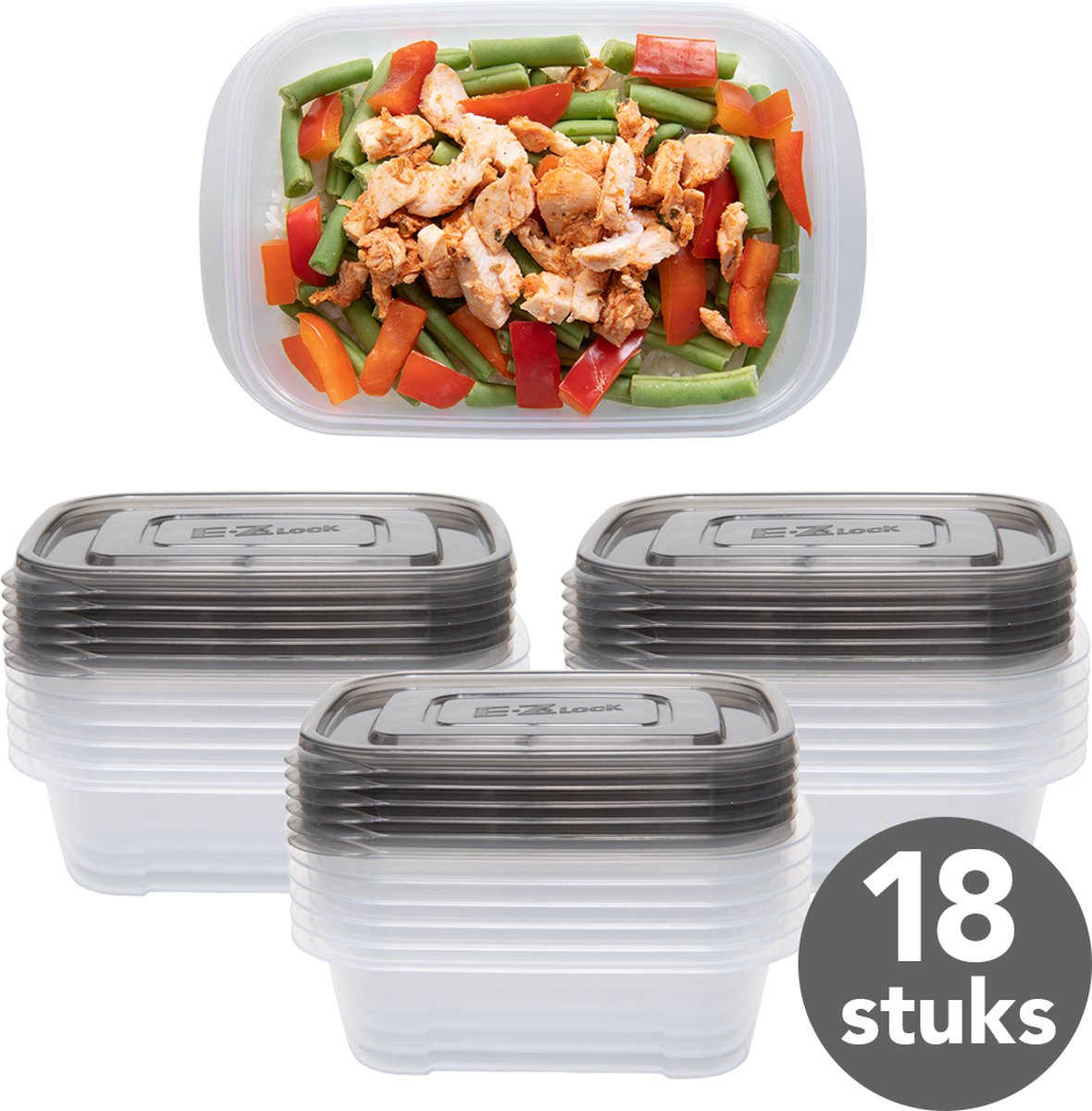 Ezalia Lot de 30 boîtes de préparation des repas en plastique avec couvercles, étanches à