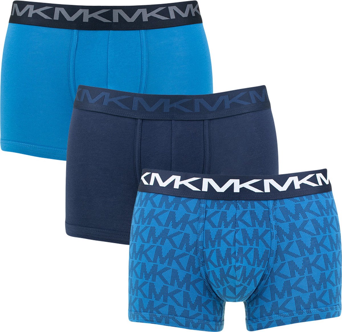 Michael Kors 3P boxer trunks logo blauw - L