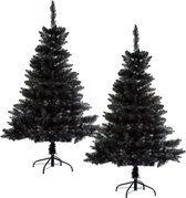 Kerstbomen/kunst kerstbomen - H150 cm - zwart - 2x stuks
