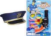 Ensemble de costumes de Police - 5 pièces - menottes speelgoed - revolver - animal de compagnie