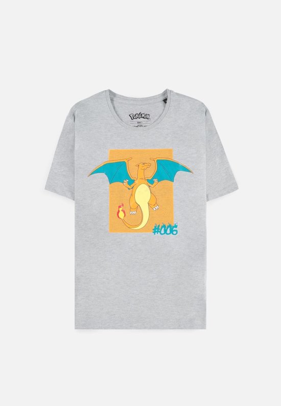 Pokémon - Charizard Heren T-shirt - 2XL - Grijs