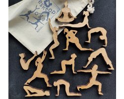 Desktop Yoga Anti Stress Stapeltoren - Balanceer Toren voor Kantoor of Thuis - Breinbreker Volwassenen Yoga Puzzel met Opbergtas - Reis Spellen Volwassenen en Kinderen WoodyDoody