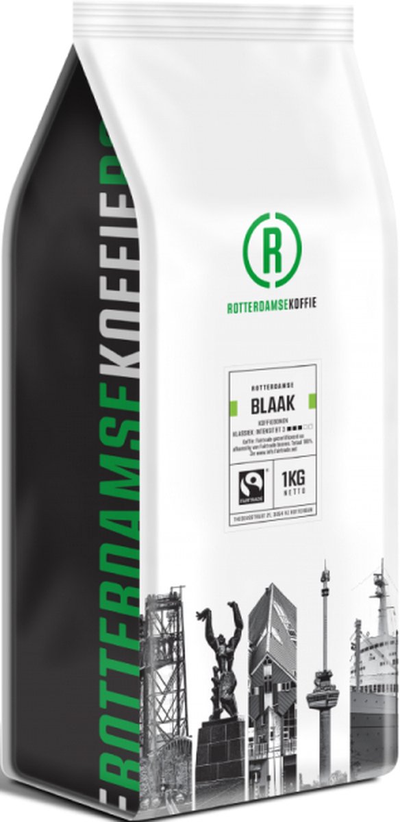 Rotterdamse Koffie BLAAK | Koffiebonen 1000 Gram | FAIRTRADE
