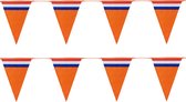 Bellatio Decorations - Oranje Holland vlaggenlijnen - 2x stuks van 10 meter - Oranje versiering slinger WK/ EK/ Koningsdag