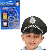 Carnival Dress Up speelgoed Casquette de police noire pour enfants avec accessoires Pistolet/Menottes/Badge