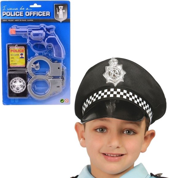 Carnival Dress Up speelgoed Casquette de police noire pour enfants