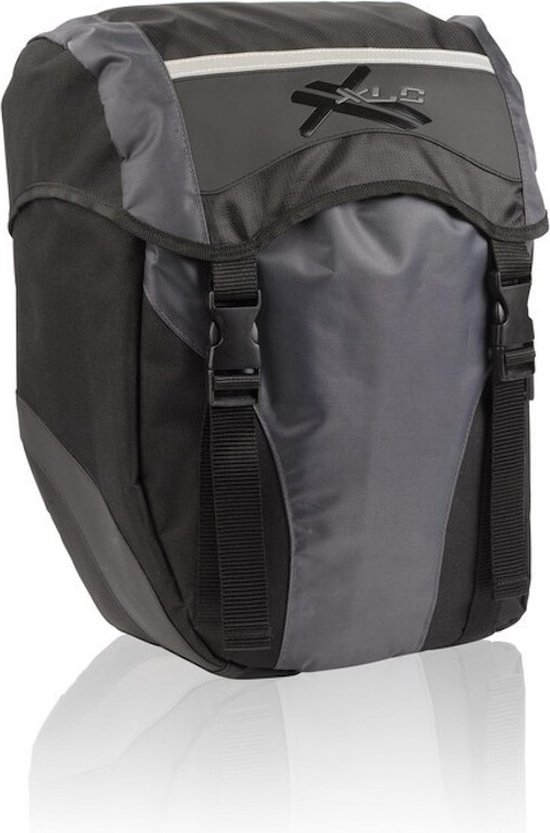 Jeu de sacoche vélo ferme enroulante XLC BA-S107 V-Light Mik - noir