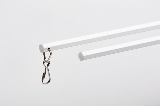 Foto: Trekstang voor gordijn wit aluminium 92 cm set van 2 stuks 