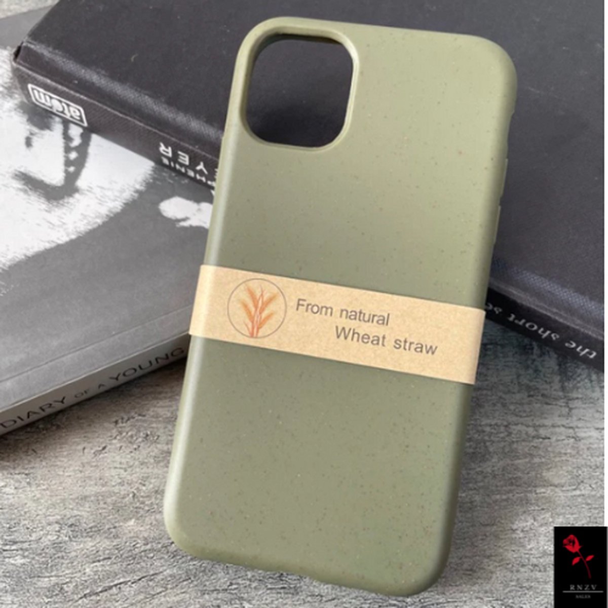 RNZV - IPHONE 12/ 12 PRO case - organic wheat straw case - organisch iphone hoesje - organic case - recycled iphone case - recycled - GROEN
