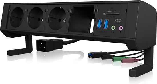 ICY BOX IB-TS301-5 Externe geheugenkaartlezer / hub USB 3.2 Gen 1, USB-C®, Hoofdtelefoon (3.5 mm jackplug), Microfoon (