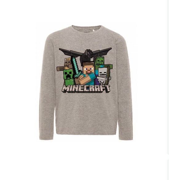 NEXT Jongens T-shirt Met Lange Mouwen En Minecraft Opdruk - Coole Gaming Kleding