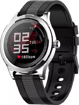 Darenci Smartwatch Majestic - Smartwatch Dames en Heren - Activity Tracker - Touchscreen - Siliconen band - Heren - Dames - Horloge - Stappenteller - Bloeddrukmeter - Verbrande calorieën - Zuurstofmeter - Zwart-Grijs/Zilver