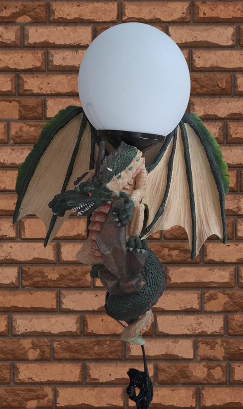 Applique murale Olympia Dragon avec lumière (petit culot E14) Lampe Dragon en édition Limited pour le mur