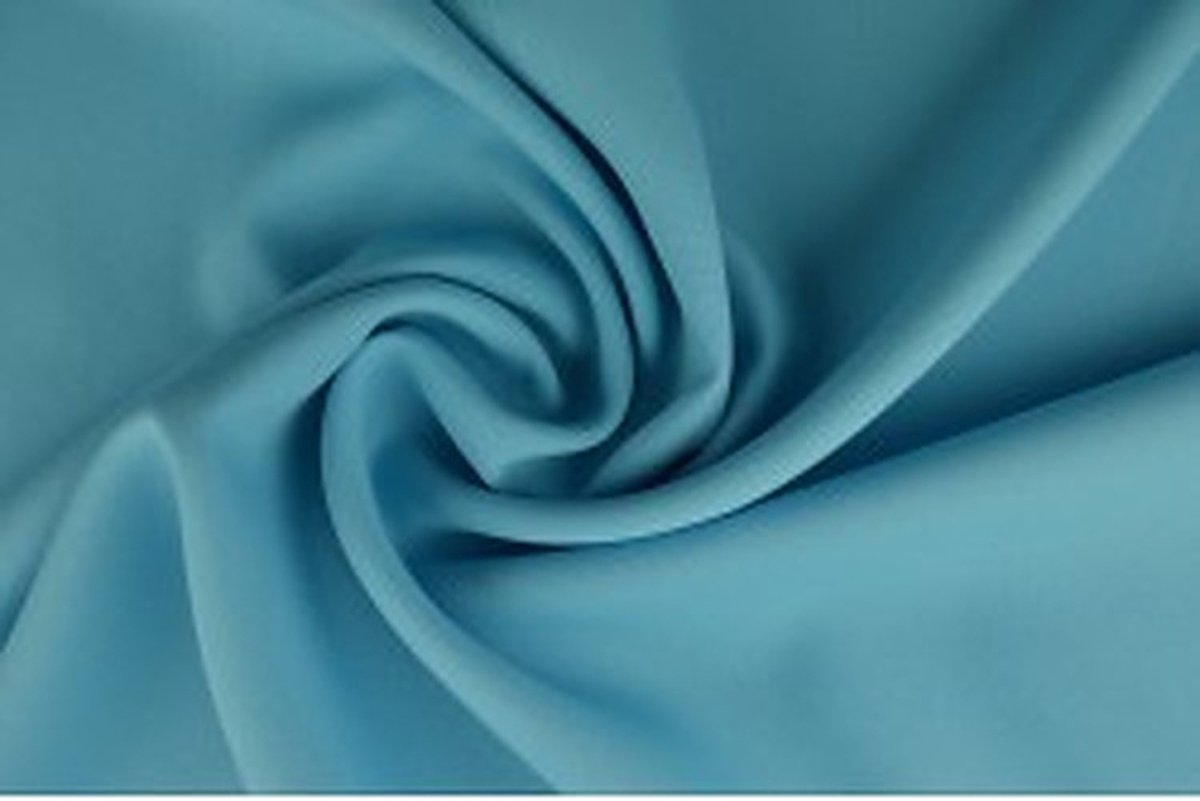 50 meter texture stof - Aqua blauw - 100% polyester