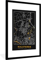 Fotolijst incl. Poster - Halsteren - Goud - Kaart - Plattegrond - Stadskaart - 60x90 cm - Posterlijst