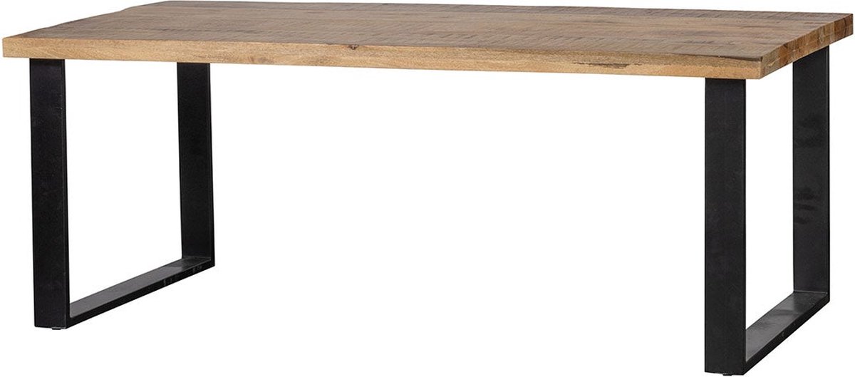 Mahom Mangohouten Eettafel Britt Rechthoek 300x120 cm Mahom Industrieel - Dinertafel van Mangohout & Metaal - Industriële Eettafel Bruin