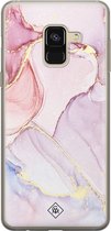 Casimoda® hoesje - Geschikt voor Samsung A8 (2018) - Marmer roze paars - Backcover - Siliconen/TPU - Paars