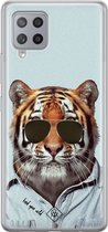 Coque Samsung Galaxy A42 - Tiger Wild - Blauw - Coque de téléphone en Siliconen - Tigre - Casimoda