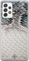 Casimoda® hoesje - Geschikt voor Samsung A52s - Oh My Snake - Backcover - Siliconen/TPU - Blauw