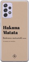 Casimoda® hoesje - Geschikt voor Samsung A72 - Hakuna Matata - Backcover - Siliconen/TPU - Bruin/beige