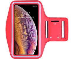 Sportarmband - Geschikt voor: iPhone 11 12 13 14 15 Pro Max hoesje - Sportband - Hardloop armband - Sport armband - Hardloop houder - Rood