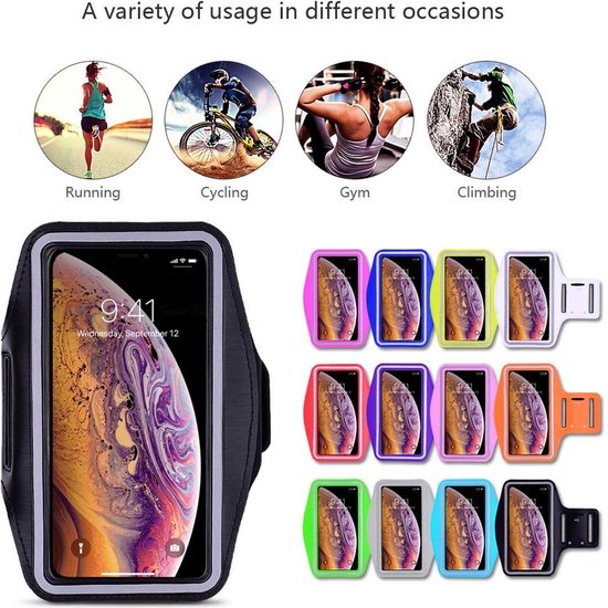 Sportarmband - Geschikt voor: Samsung Galaxy S22 S23 S24 Plus hoesje - Sportband - Hardloop armband - Sport armband - Hardloop houder - Licht blauw