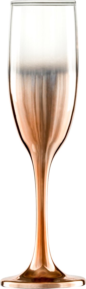 Vikko Décor - Champagne Glazen - Set van 6 Champagne Coupe - Flutes - Ombre Rosé Goud