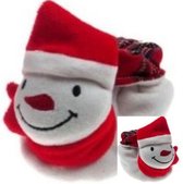 Baby kerst velours slofjes sneeuwpop 0-6 maanden - kerst - christmas - baby - slofjes - babyslofjes - kerstkind