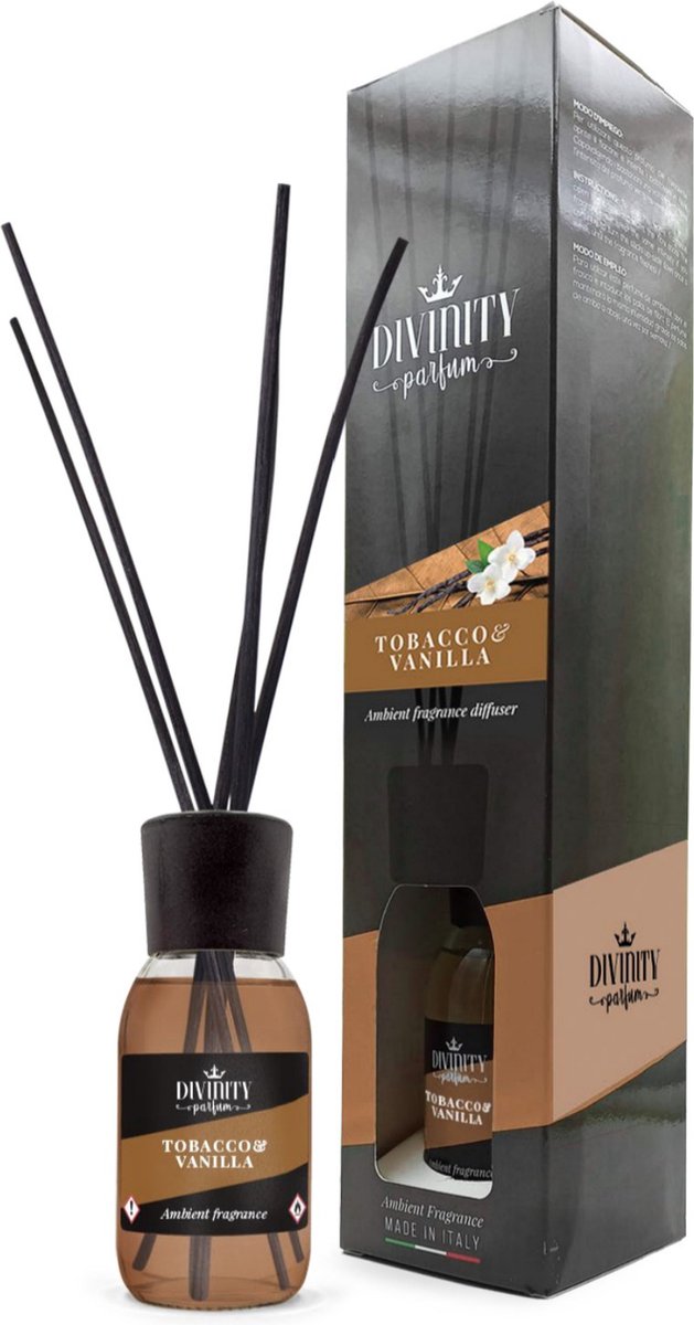 Divinity Aroma Diffuser - Geurstokjes - Tobacco & Vanilla - Made In Italy
