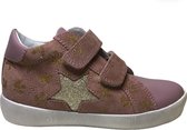 Naturino Dorrie - Mt 31 - velcro's bling bling gouden ster en gouden zwaluwen hoge lederen sneakers - oud roze