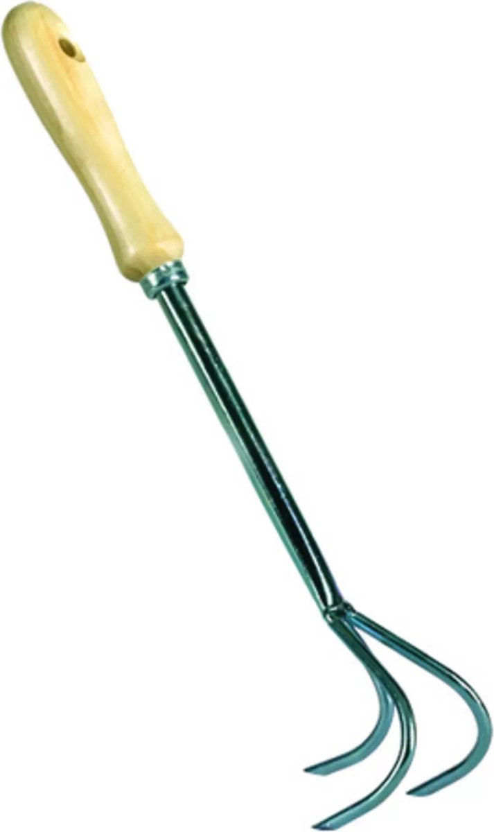Talen Tools - Handkrabbertje - 3 tanden - Verzinkt staal - Essenhouten handvat van Talen Tools — afbeelding 3