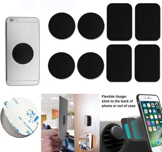 Olixar Telefoon Magneet Sticker, Telefoon Case Magneet - Plaats Telefoon Case En Gebruik Met Auto Telefoon Houder - Dunne Magneten Stickers Mount Magnetische Plaat - Zwart, Zilver, Rose Goud & Goud