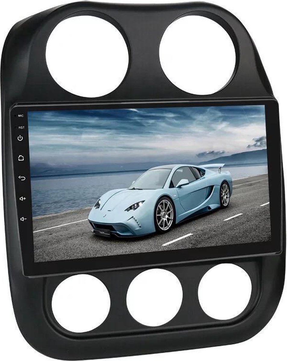 Navigatiesysteem auto met scherm - autoradio geschikt voor Android en iOS - wifi bluetooth radio - geschikt voor Jeep Compass 2010-2016