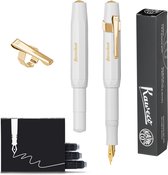 Kaweco - Stylo Plume CLASSIC SPORT BLANC - Medium - Clip Oktogonal Vergoldet - Coffret Recharges