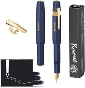 Kaweco - CLASSIC SPORT NAVY Fountain Pen - Medium - Oktogonal Clip Vergoldet - Doosje Vullingen