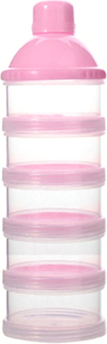 Babylatte® - melkpoedertoren - BPA vrij - babypoeder bewaarbakjes - doseerdoosje -- poedertoren - babyuitzet – kraamcadeau - roze - 5-laags