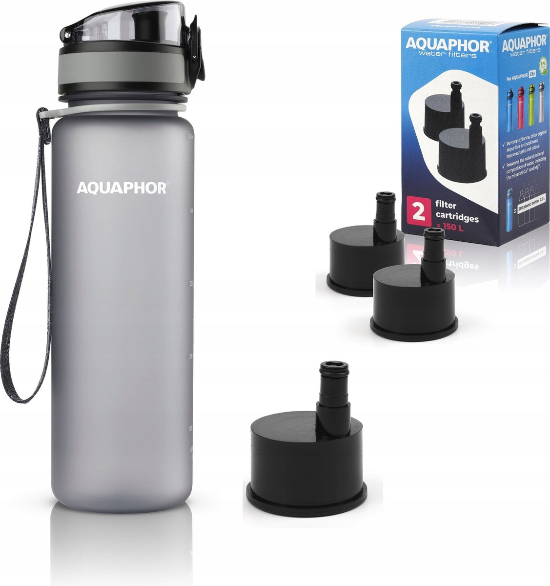 Aquaphor Waterfles - Waterfilter - Fles met filter - Sportfles - Gym