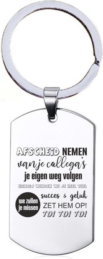 Sleutelhanger RVS - Afscheid Nemen Van Je Collega