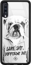 Casimoda® hoesje - Geschikt voor Samsung Galaxy A50 - Bulldog - Luxe Hard Case Zwart - Backcover telefoonhoesje - Grijs