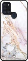 Casimoda® hoesje - Geschikt voor Samsung Galaxy A21s - Parelmoer Marmer - Luxe Hard Case Zwart - Backcover telefoonhoesje - Multi